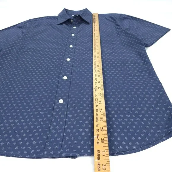 NEW Faherty Short Sleeve Movement Shirt Navy Dusk Diamond Minimal Beachy Indie